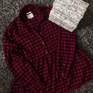 AMERICAN EAGLE OUTFITTERS Flannel Babydoll Top | S